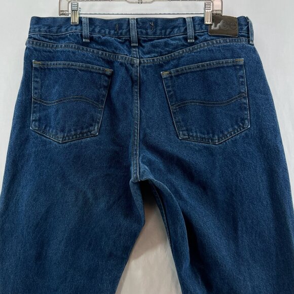 Lee Regular Fit Jeans Mens 40X30 Straight Fit Button Zip Fly 5-Pocket Denim Blue - Picture 5 of 14